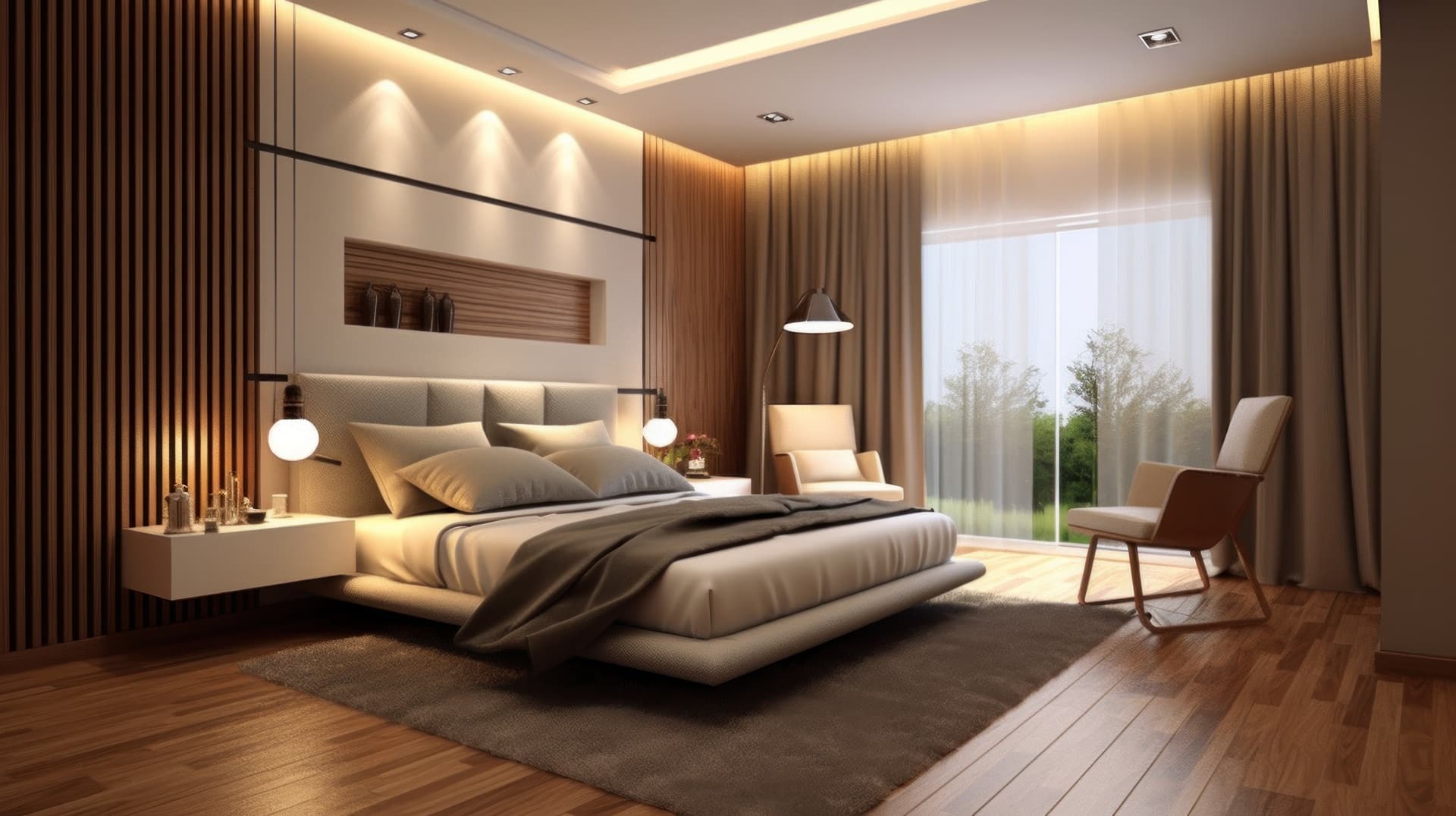Designbett mit Holzdetails | Jersey Bettwäsche